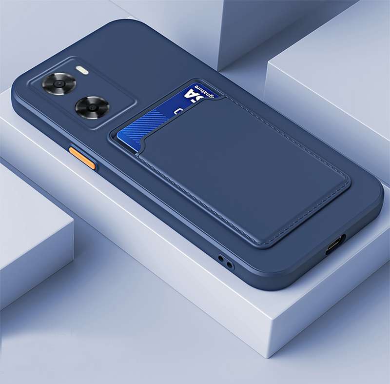 For vivo Y22 4G / Y22s 2022 4G Skin Feel Card TPU Contrast Color Button Phone Case(Black)