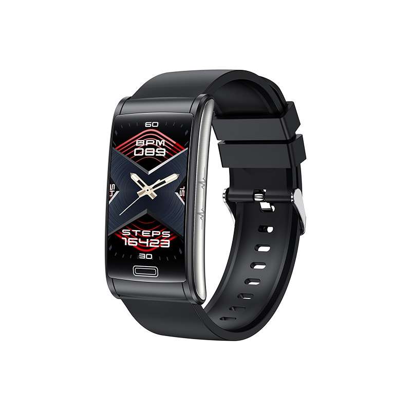 E600 1.47 inch Color Screen Smart Watch Silicone Strap Support Heart Rate Monitoring / Blood Pressur