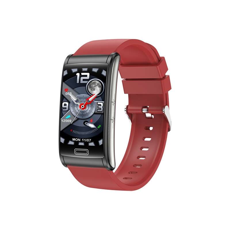 E600 1.47 inch Color Screen Smart Watch Silicone Strap Support Heart Rate Monitoring / Blood Pressur