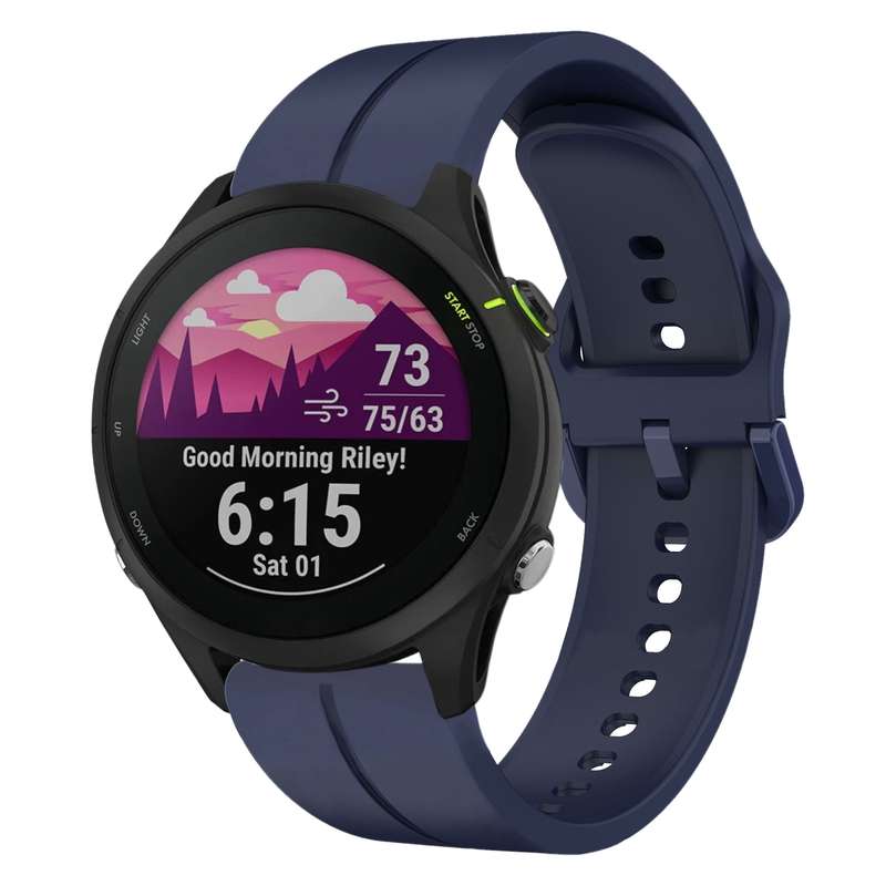 For Garmin Forerunner 255 Music 22mm Loop Silicone Watch Band(Dark Grey)