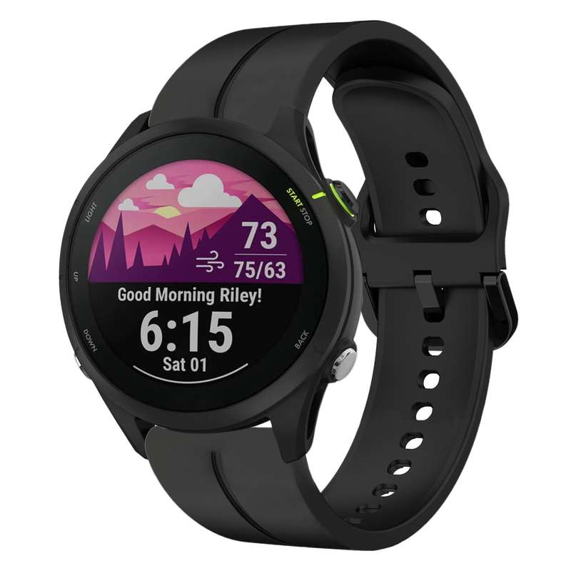For Garmin Forerunner 255 Music 22mm Loop Silicone Watch Band(Dark Grey)