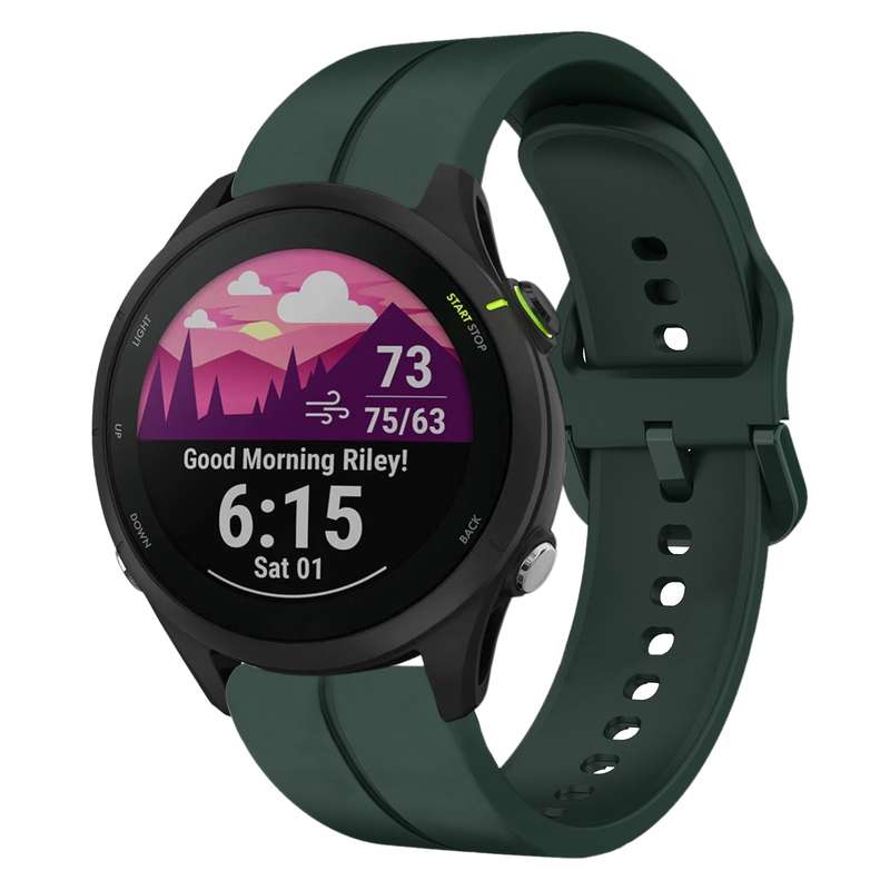 For Garmin Forerunner 255 Music 22mm Loop Silicone Watch Band(Dark Grey)