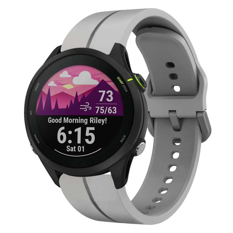 For Garmin Forerunner 255 Music 22mm Loop Silicone Watch Band(Dark Grey)