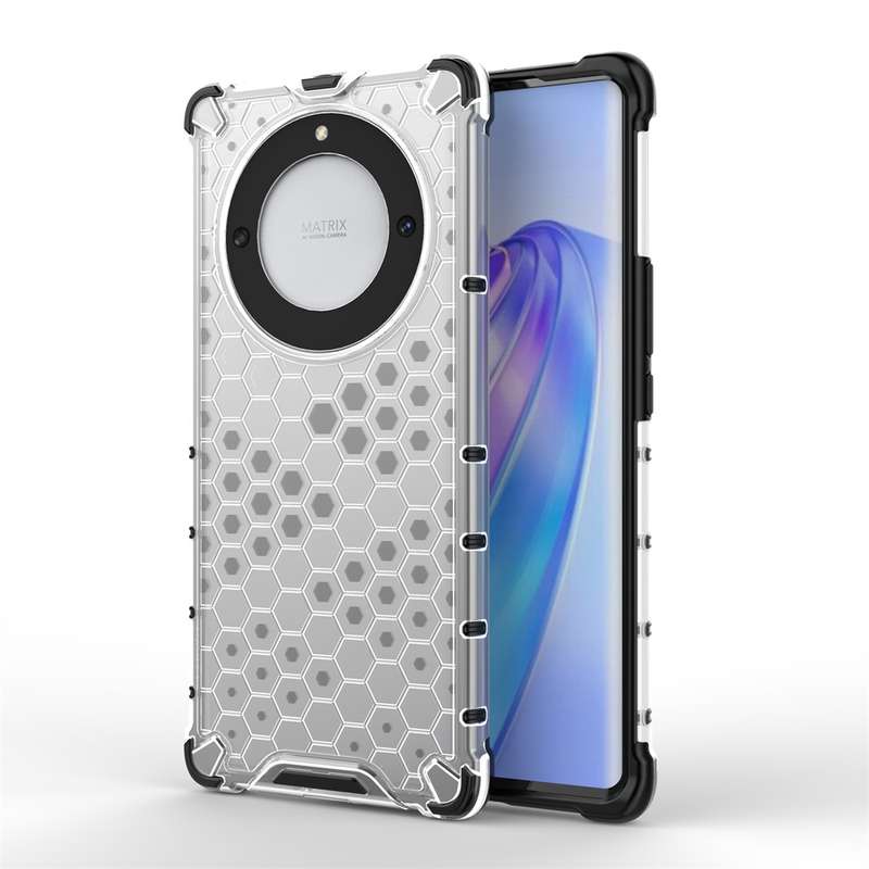 For Honor X9A Shockproof Honeycomb Phone Case(Black)