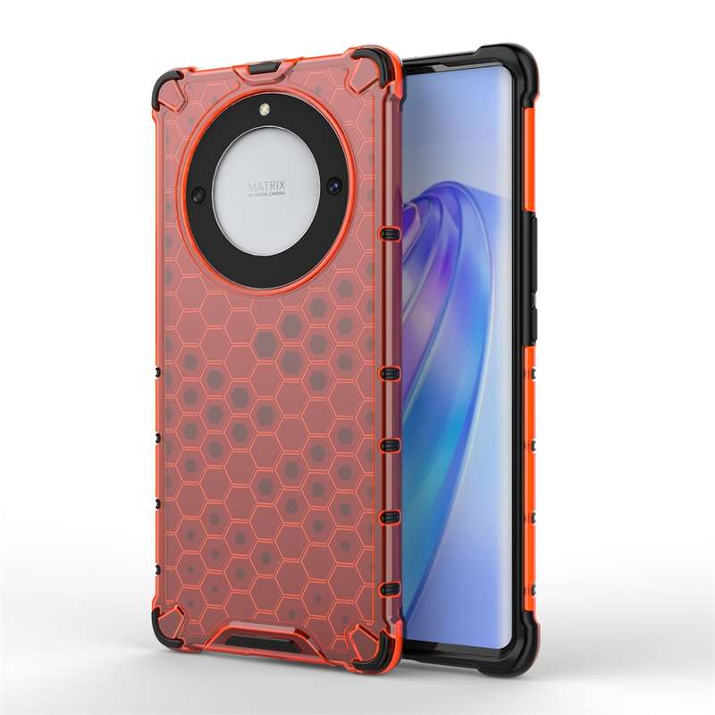 For Honor X9A Shockproof Honeycomb Phone Case(Black)