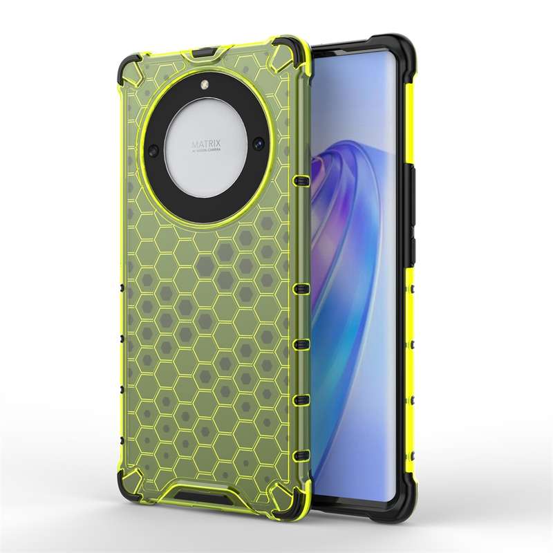 For Honor X9A Shockproof Honeycomb Phone Case(Black)