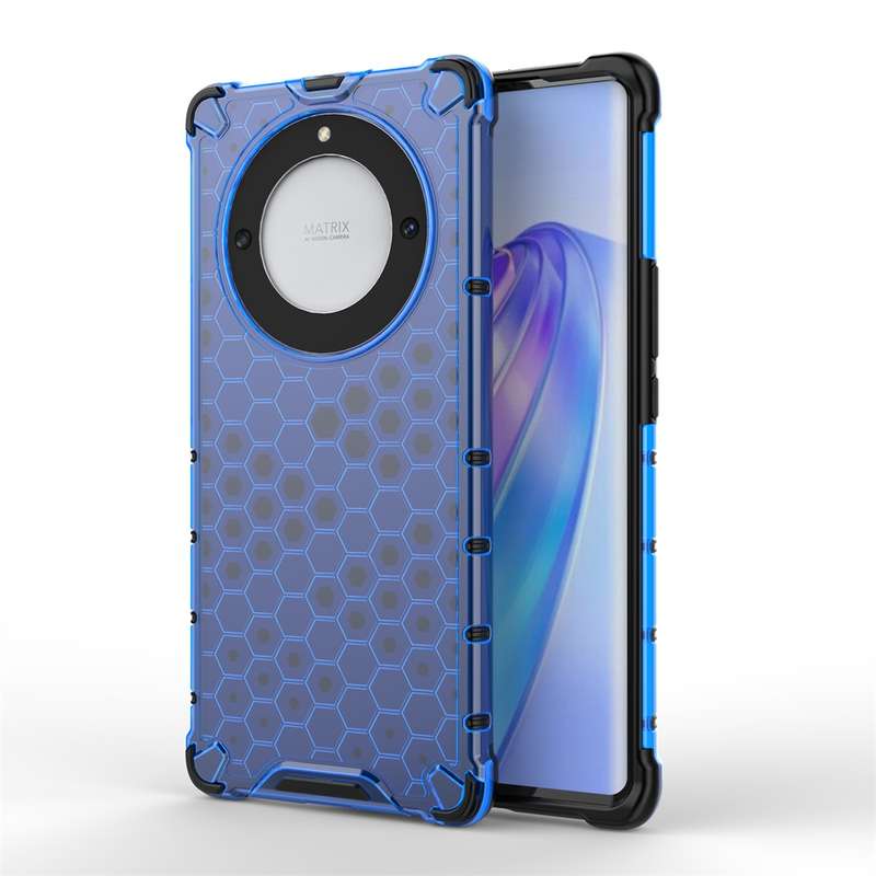 For Honor X9A Shockproof Honeycomb Phone Case(Black)