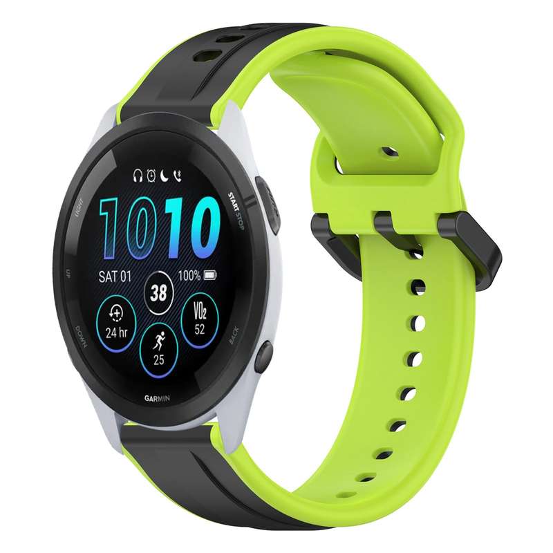 For Garmin Forerunner 265 22mm Convex Loop Two-Color Silicone Watch Band(Orange+Black)