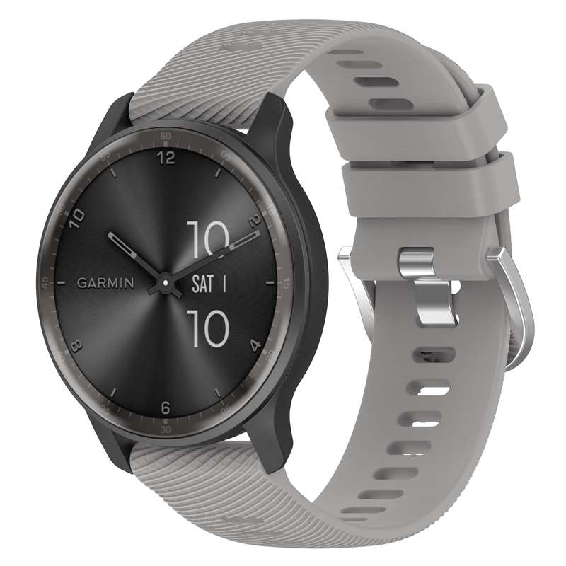 For Garmin Forerunner 55 20mm Cross Textured Solid Color Silicone Watch Band(Black)