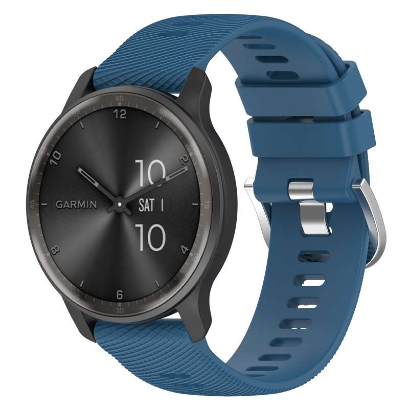 For Garmin Forerunner 55 20mm Cross Textured Solid Color Silicone Watch Band(Black)