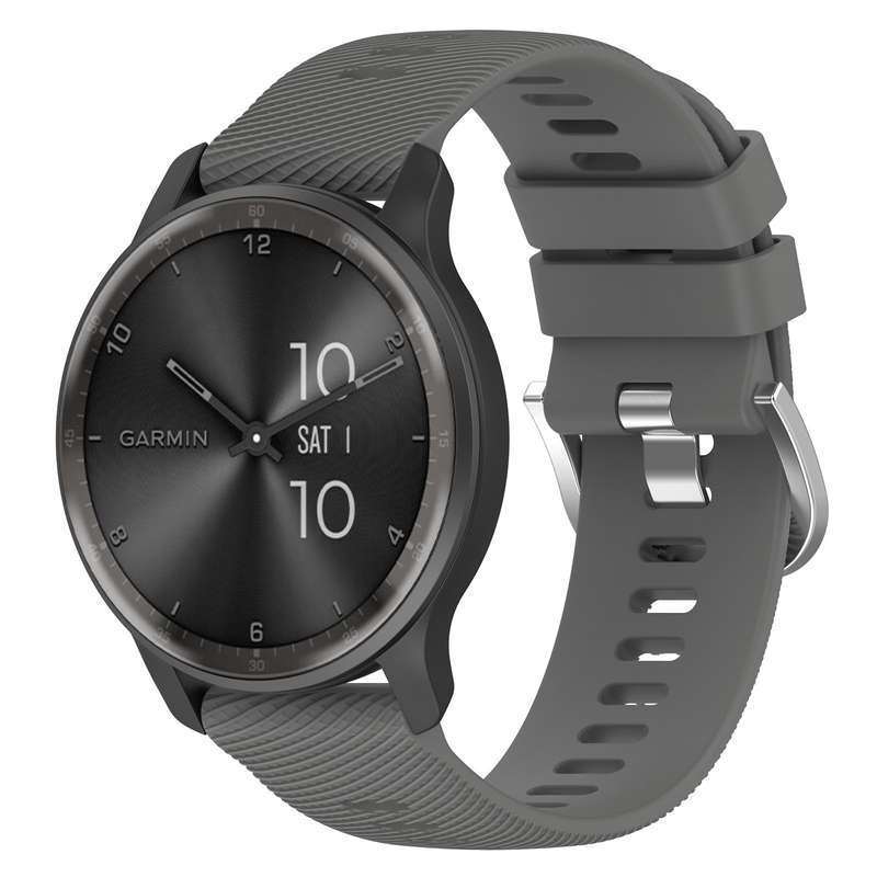For Garmin Forerunner 55 20mm Cross Textured Solid Color Silicone Watch Band(Black)