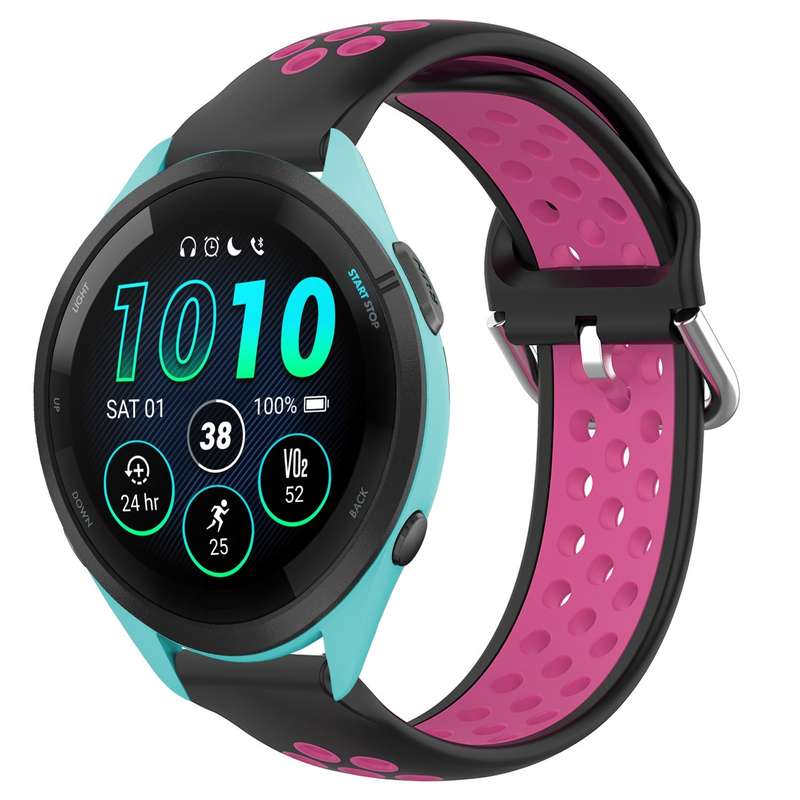 For Garmin Forerunner 265 22mm Perforated Breathable Sports Silicone Watch Band(Black)
