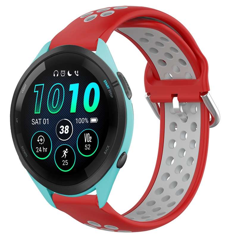 For Garmin Forerunner 265 22mm Perforated Breathable Sports Silicone Watch Band(Black)