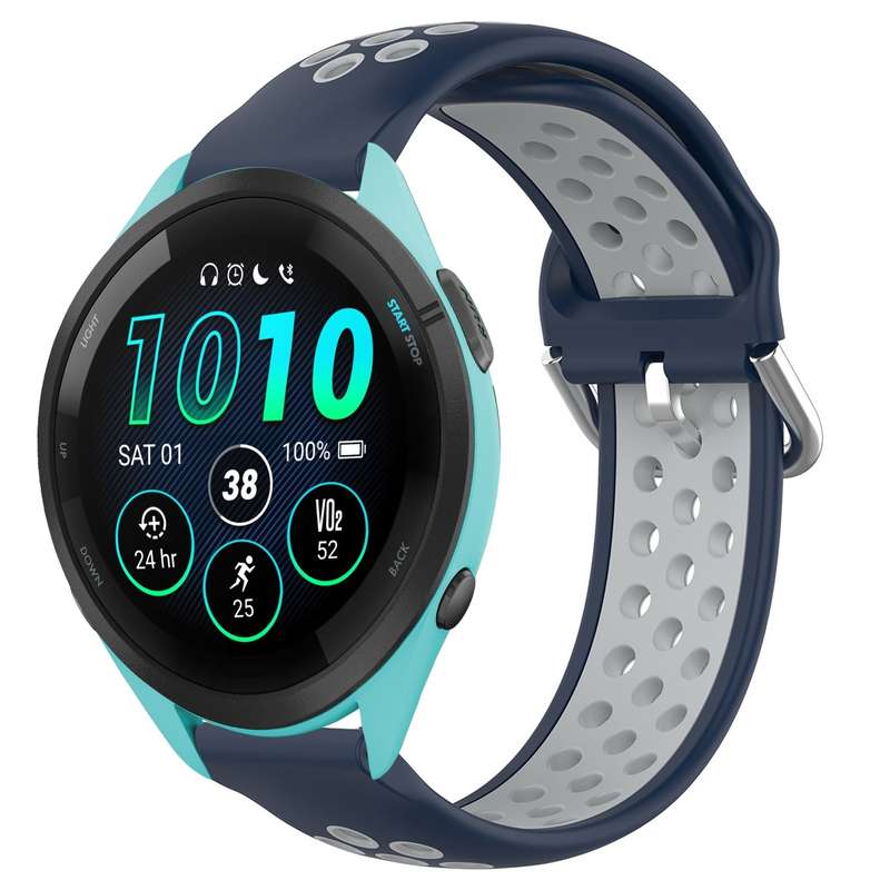 For Garmin Forerunner 265 22mm Perforated Breathable Sports Silicone Watch Band(Black)