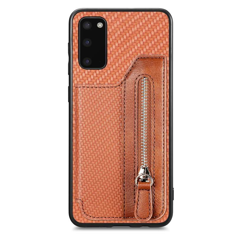 For Samsung Galaxy S20 Ultra Carbon Fiber Horizontal Flip Zipper Wallet Phone Case(Black)