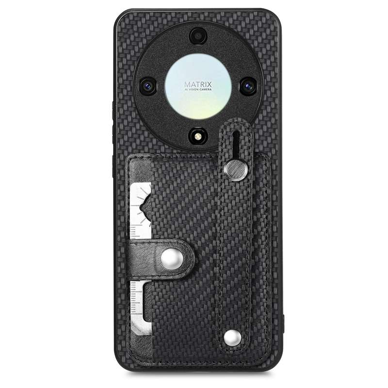 For Honor X9A Wristband Kickstand Card Wallet Back Cover Phone Case with Tool Knife(Green)