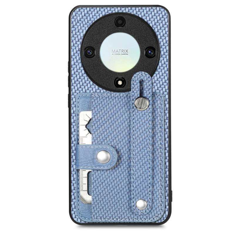 For Honor X9A Wristband Kickstand Card Wallet Back Cover Phone Case with Tool Knife(Green)