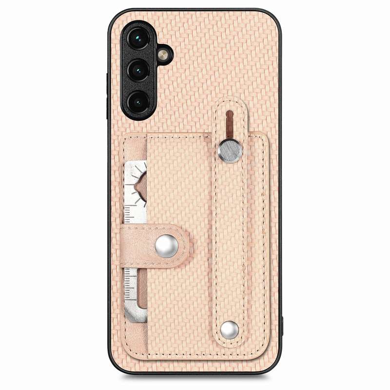For Samsung Galaxy A34 5G Wristband Kickstand Card Wallet Back Cover Phone Case with Tool Knife(Gree