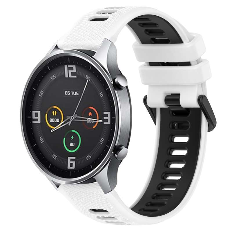 For Xiaomi MI Watch Color 22mm Sports Two-Color Silicone Watch Band(Orange+Black)