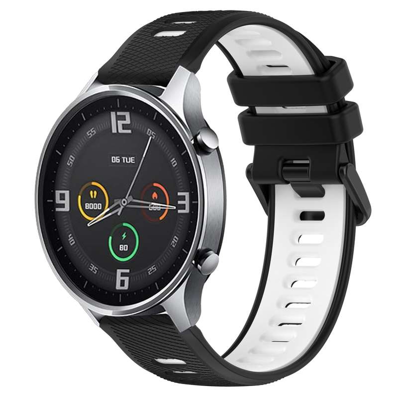 For Xiaomi MI Watch Color 22mm Sports Two-Color Silicone Watch Band(Orange+Black)