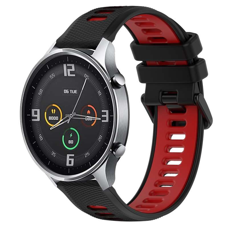 For Xiaomi MI Watch Color 22mm Sports Two-Color Silicone Watch Band(Orange+Black)
