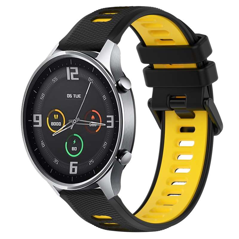 For Xiaomi MI Watch Color 22mm Sports Two-Color Silicone Watch Band(Orange+Black)