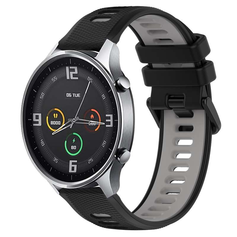 For Xiaomi MI Watch Color 22mm Sports Two-Color Silicone Watch Band(Orange+Black)