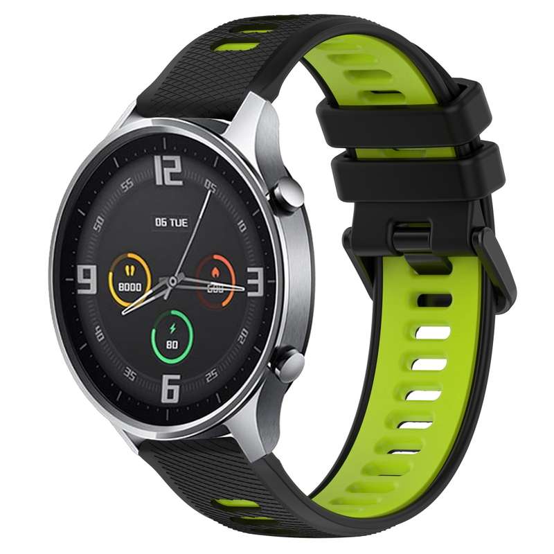 For Xiaomi MI Watch Color 22mm Sports Two-Color Silicone Watch Band(Orange+Black)