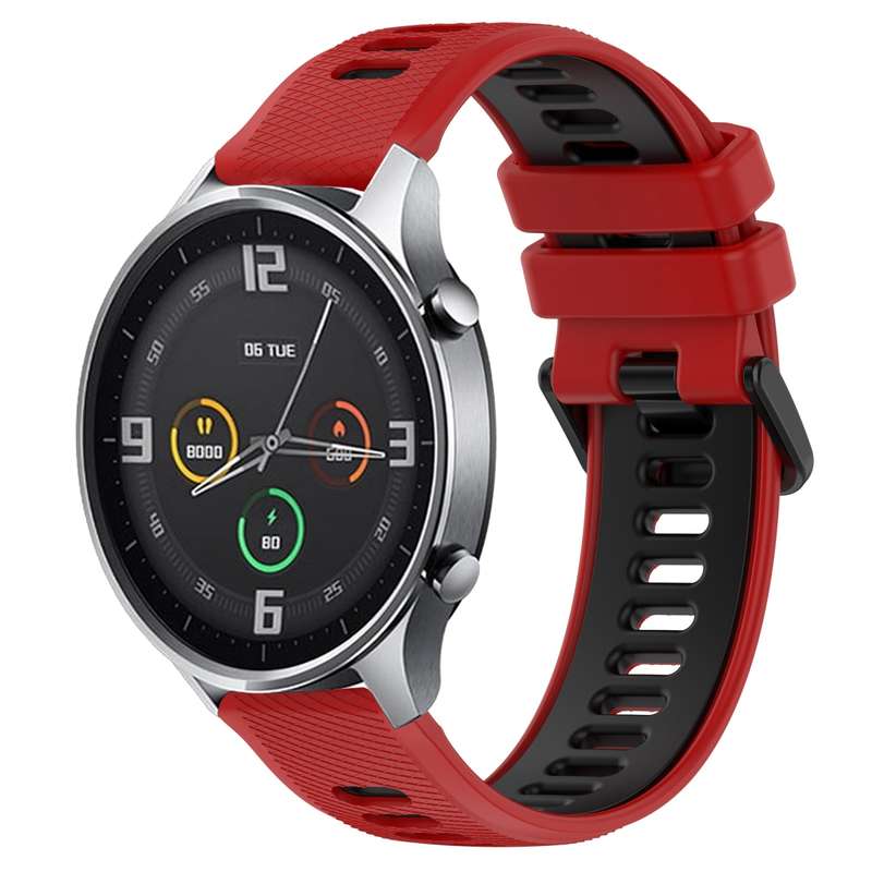 For Xiaomi MI Watch Color 22mm Sports Two-Color Silicone Watch Band(Orange+Black)