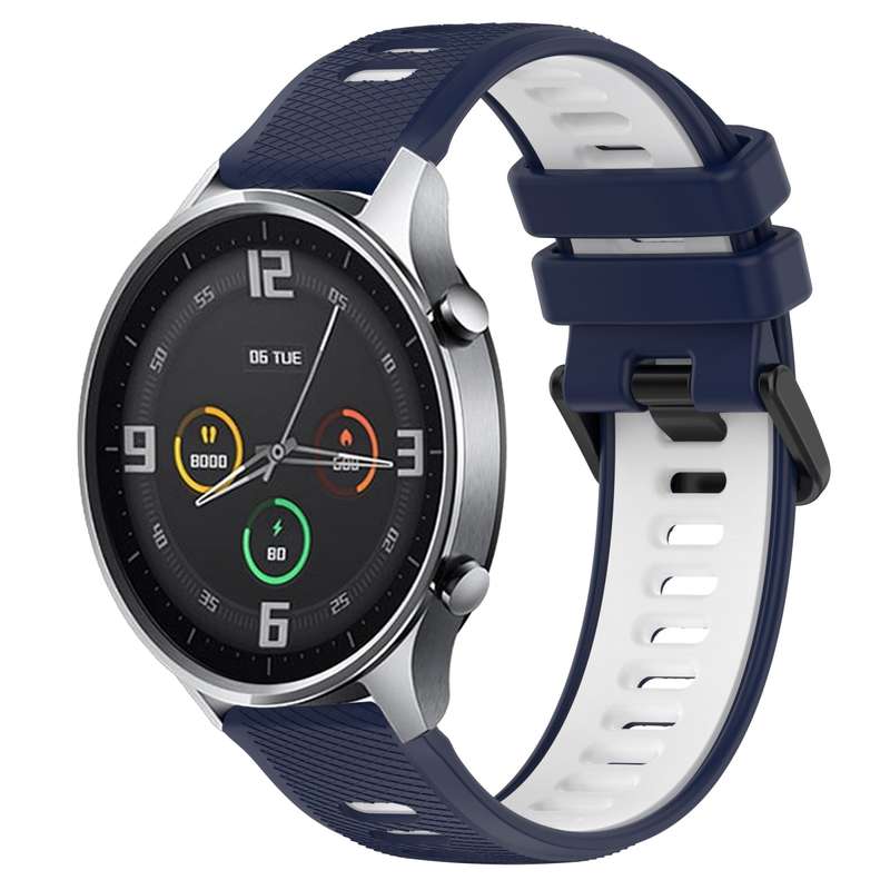 For Xiaomi MI Watch Color 22mm Sports Two-Color Silicone Watch Band(Orange+Black)