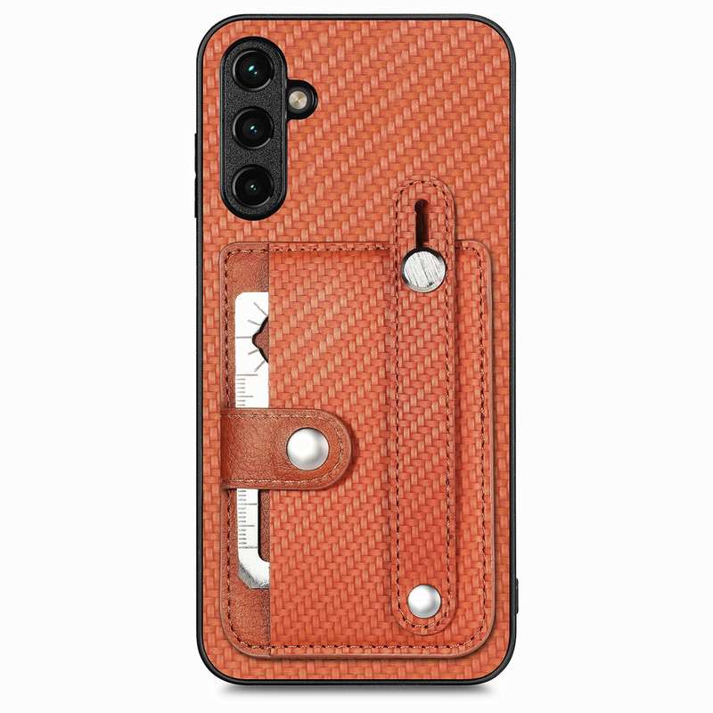 For Samsung Galaxy A54 5G Wristband Kickstand Wallet Back Phone Case with Tool Knife(Black)