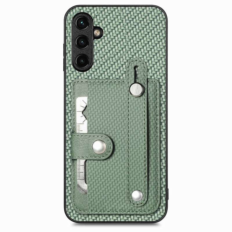 For Samsung Galaxy A54 5G Wristband Kickstand Wallet Back Phone Case with Tool Knife(Black)