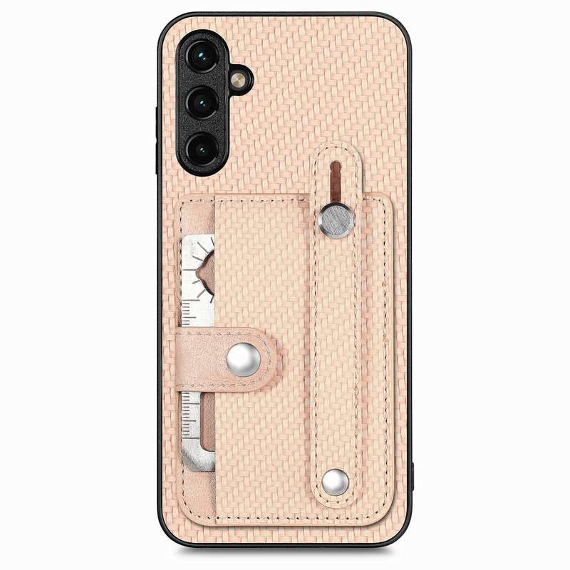 For Samsung Galaxy A54 5G Wristband Kickstand Wallet Back Phone Case with Tool Knife(Black)