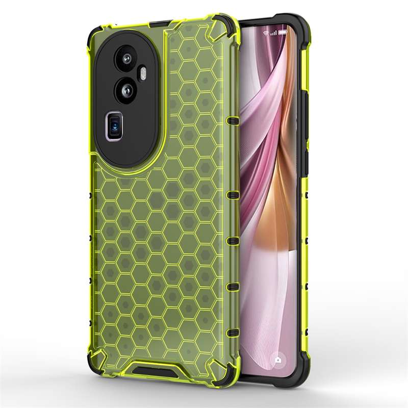 For OPPO Reno10 Pro+ Shockproof Honeycomb Phone Case(Black)