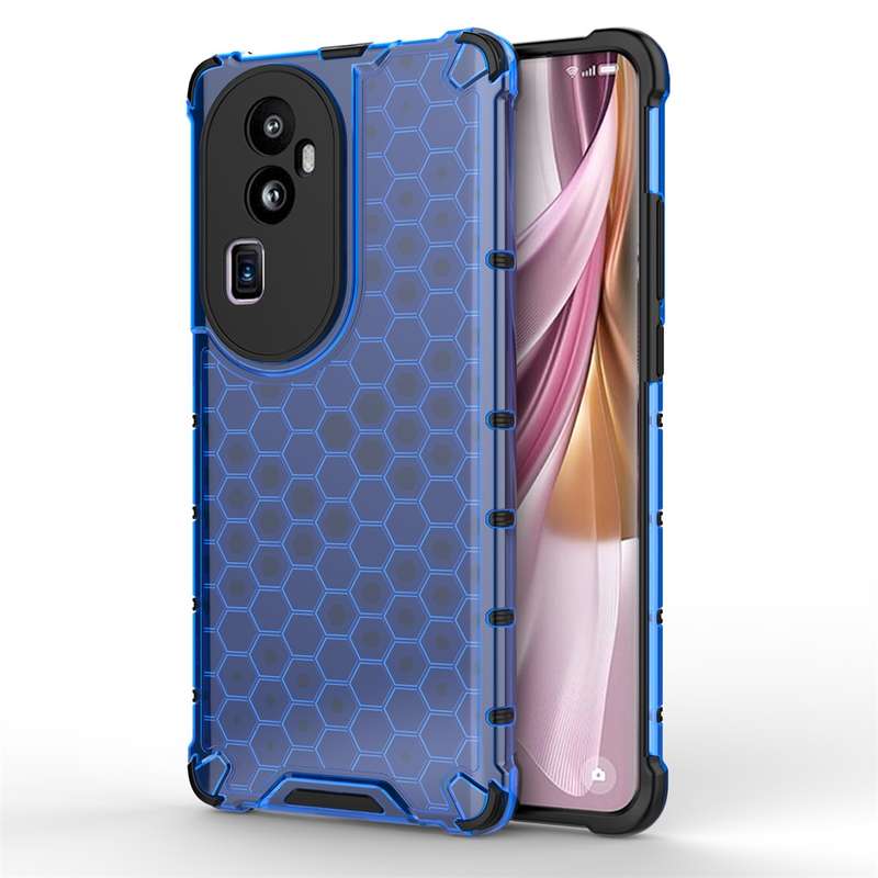 For OPPO Reno10 Pro+ Shockproof Honeycomb Phone Case(Black)
