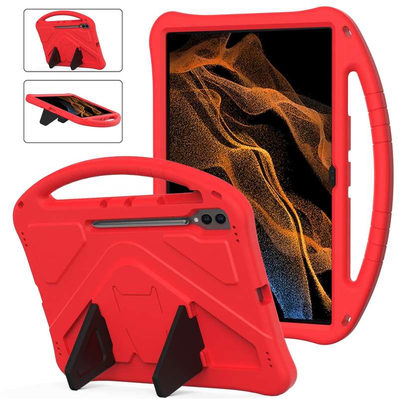 For Samsung Galaxy Tab S9 Ultra EVA Shockproof Tablet Case with Holder(Green)