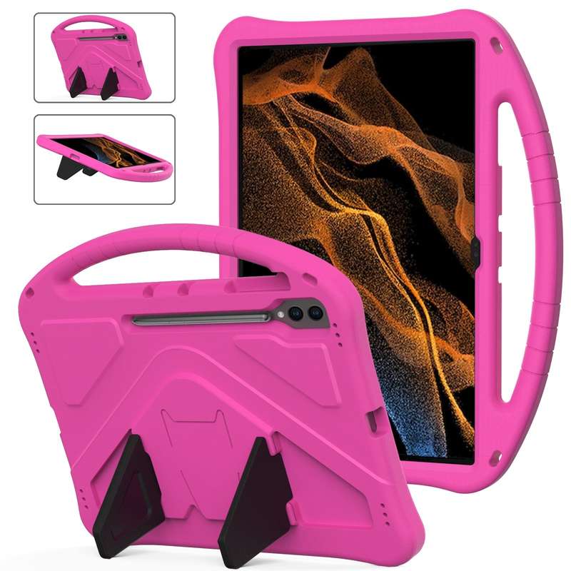For Samsung Galaxy Tab S9 Ultra EVA Shockproof Tablet Case with Holder(Green)