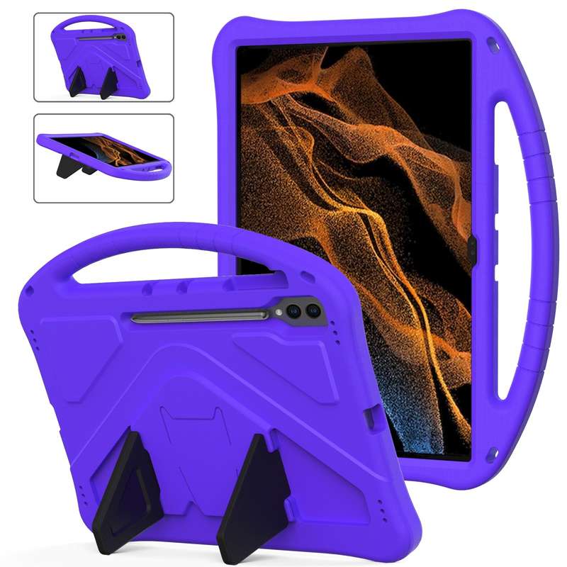 For Samsung Galaxy Tab S9 Ultra EVA Shockproof Tablet Case with Holder(Green)