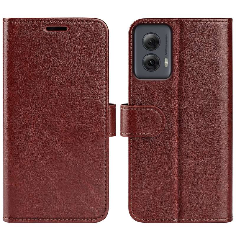 For Motolora Moto G Power 5G 2024 R64 Texture Horizontal Flip Leather Phone Case(Brown)