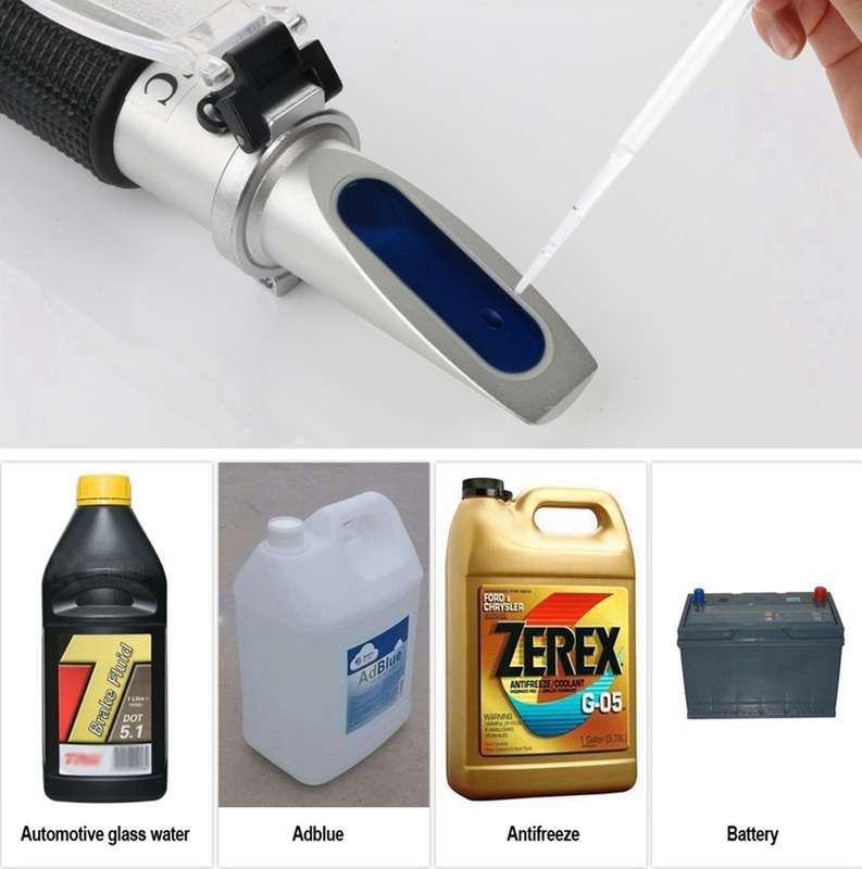 RZ115 Automotive Antifreeze Refractometer Freezing Point Urea Adblue Battery Fluid Glass Water Teste