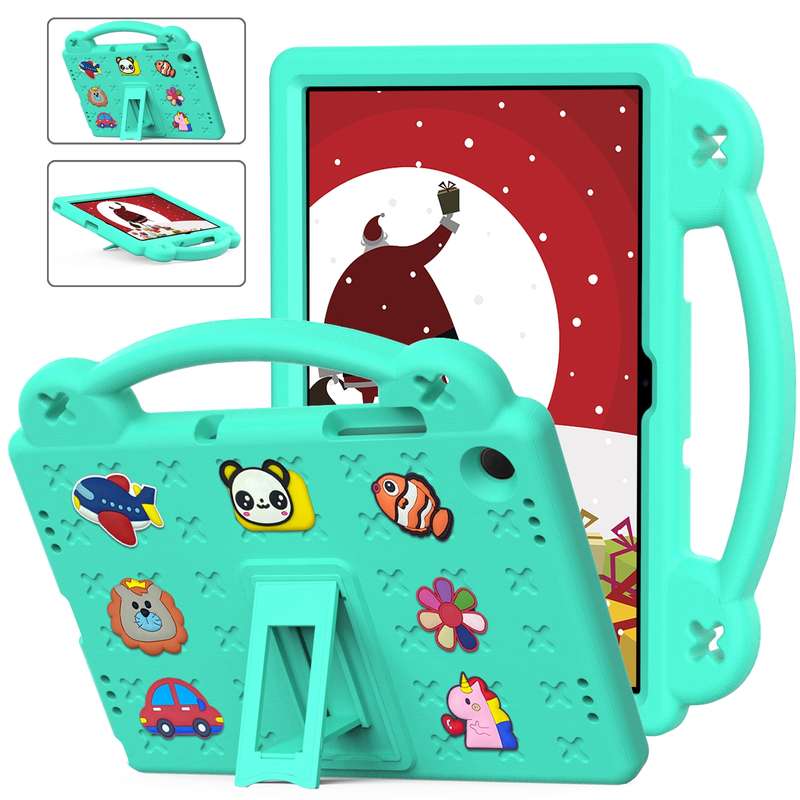 For Samsung Galaxy Tab A9+ X216B Handle Kickstand Children EVA Shockproof Tablet Case(Light Purple)