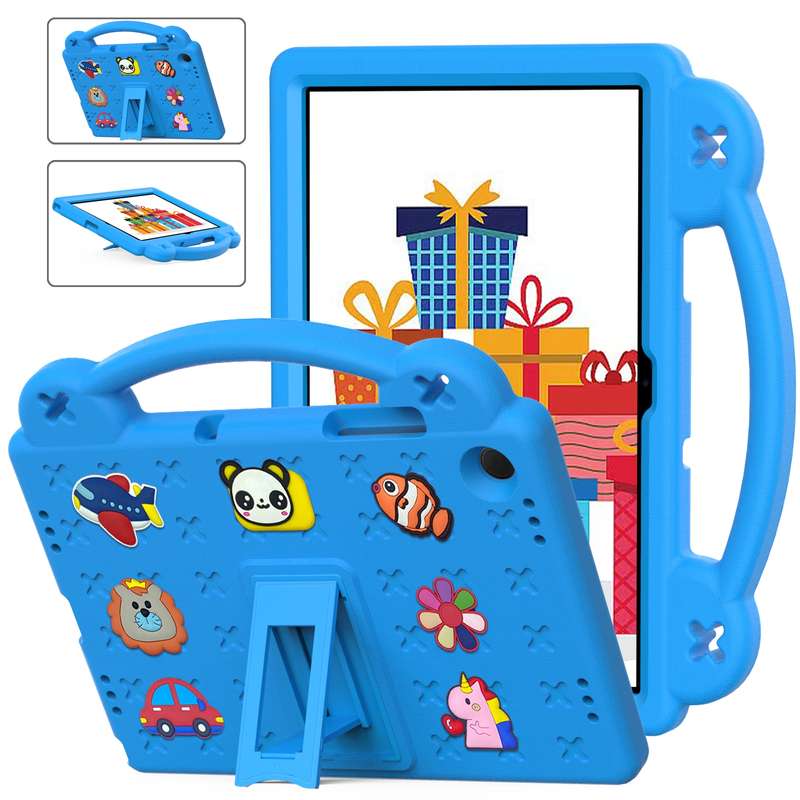 For Samsung Galaxy Tab A9+ X216B Handle Kickstand Children EVA Shockproof Tablet Case(Light Purple)