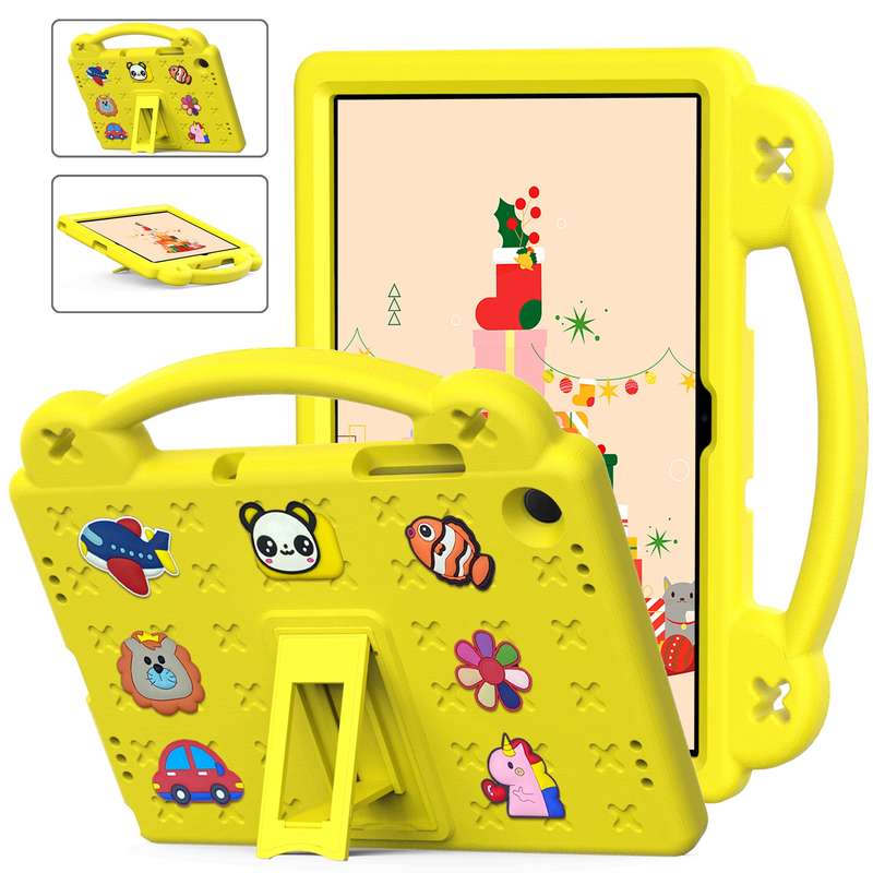For Samsung Galaxy Tab A9+ X216B Handle Kickstand Children EVA Shockproof Tablet Case(Light Purple)