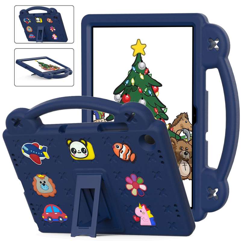 For Samsung Galaxy Tab A9+ X216B Handle Kickstand Children EVA Shockproof Tablet Case(Light Purple)