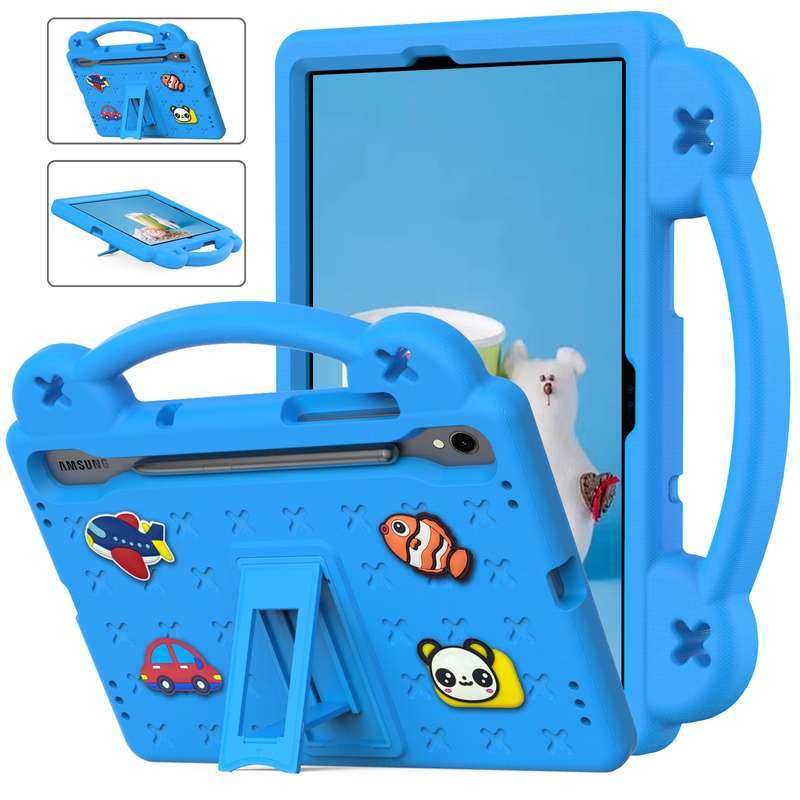 For Samsung Galaxy Tab S9 FE / X510N Handle Kickstand Children EVA Shockproof Tablet Case(Pink)