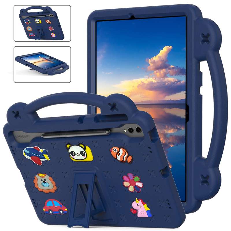 For Samsung Galaxy Tab S9 FE+ 12.4 X610N Handle Kickstand Children EVA Shockproof Tablet Case(Pink)