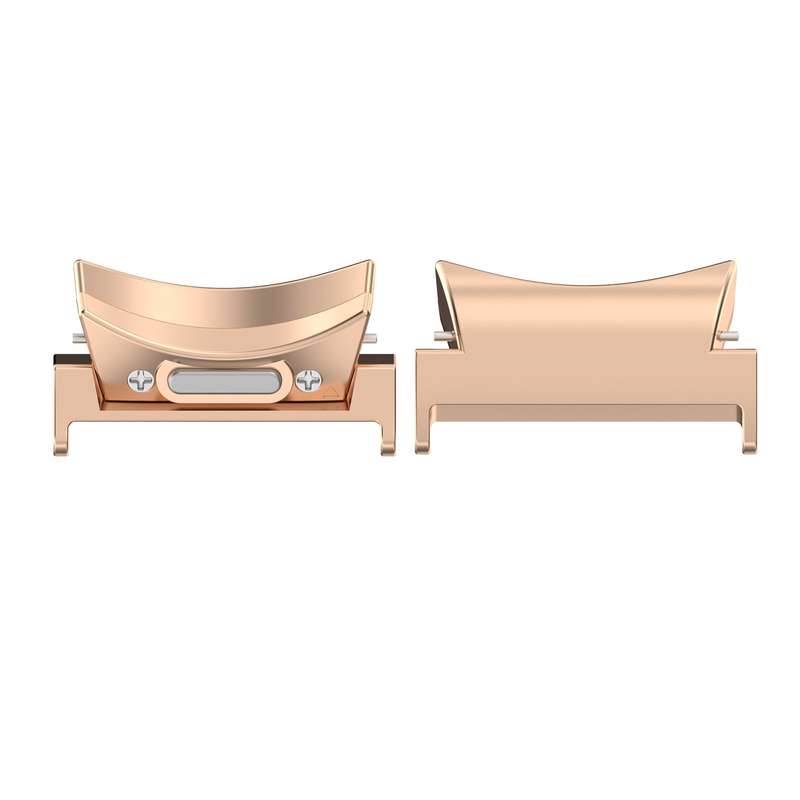 For Samsung Galaxy Watch5 / 5 Pro 22mm 1 Pair Button Style Curved Metal Watch Band Connector(Rose Go