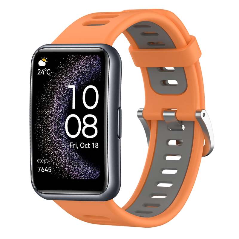 For Huawei Watch Fit Special Edition Two-Color Silicone Watch Band(White+Black)
