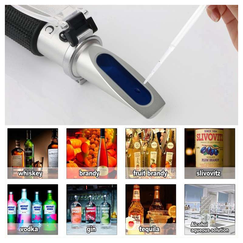 RZ116 Refractometer Alcohol Portable Automatic Digital Refractometer 0-80 Glycol Handheld Atc Brix R