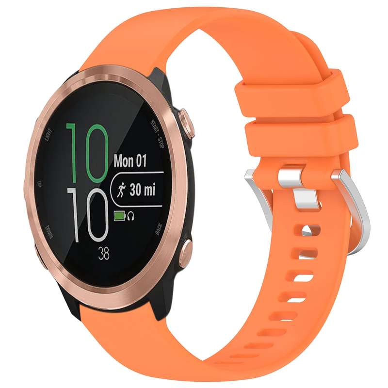 For Garmin Forerunner 645 / 645 Music Liquid Glossy Silver Buckle Silicone Watch Band(Black)